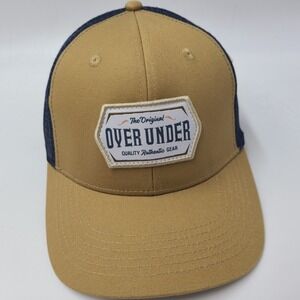 Over Under Hat Snapback Trucker Mesh Gold Blue Patch Logo Outdoors Hunt Fish Men
